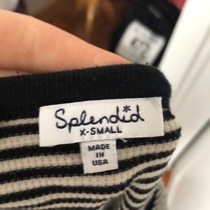 Splendid Tops - Splendid LA Snap Front Striped Thermal S Splendid Tops - Splendid LA Snap Front Striped Thermal S